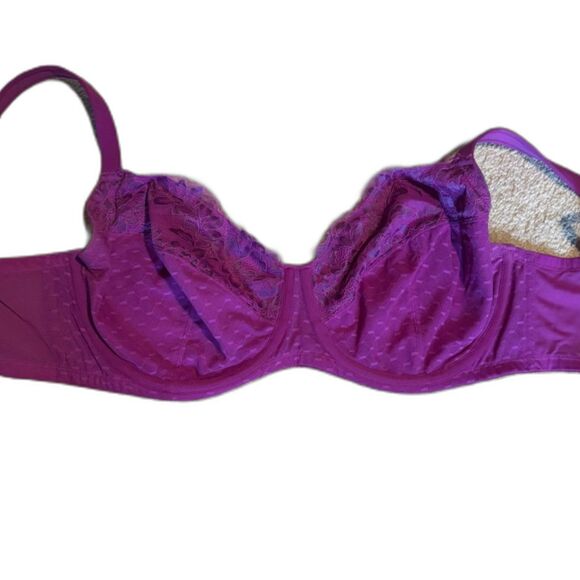 36I Lace Unlined Full Coverage Bra, Cacique, Lane Bryant Pink Purple - Picture 2 of 5